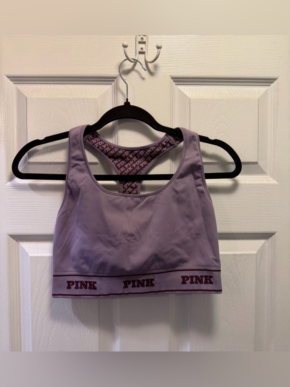 Victoria's Secret PINK Lavender Reversible Logo Racerback Sports Bra